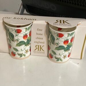 Roy Kirkham Strawberry Fine Bone China Mugs - White with Red & Green Strawberry